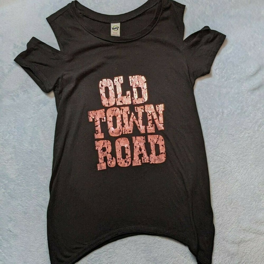 Kavio! "Old Town Road" Lil Nas X Cold-shoulder Black Pink Tank Girls' Medium/8
